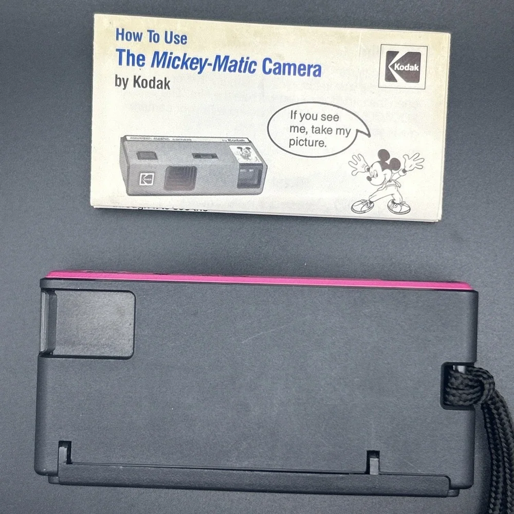 Vintage Mickey Mouse 1988 Kodak Disney Mickey Matic 110 Film Camera Pink